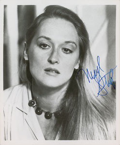 Lot #4527 Meryl Streep Signed Photograph