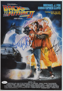 Lot #4451  Back to the Future: Fox and Lloyd Signed Mini Poster - Image 1