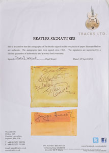 Lot #4004  Beatles and Ed Sullivan 1963 Signatures and Photo - Image 3