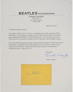Lot #4008  Beatles Signed Menu with Paul McCartney Signed Sheet - Image 4