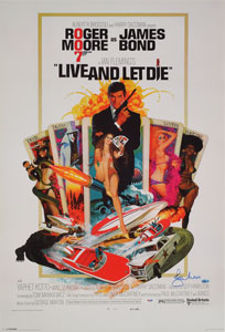 Lot #4357  James Bond: Roger Moore Signed Poster - Image 1