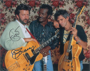 Lot #4133 Eric Clapton and Chuck Berry Signed Photograph - Image 1