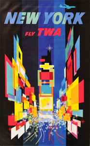 Lot #4539  TWA New York Advertising Poster - Image 1