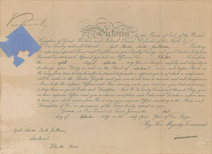 Lot #27 Queen Victoria Signed Document