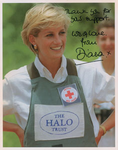 Lot #88  Princess Diana Signed Red Cross Photograph - Image 1
