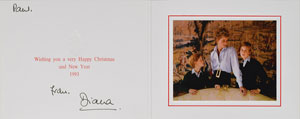 Lot #92  Princess Diana Signed 1993 Christmas Card
