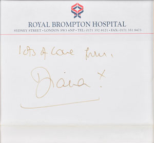 Lot #94  Princess Diana Signature - Image 2