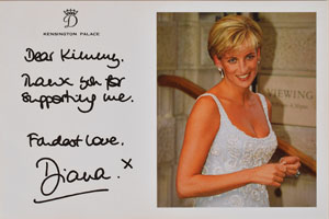 Lot #111  Princess Diana Signed Photo Invite for Christie's Dress Sale - Image 1