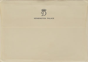 Lot #111  Princess Diana Signed Photo Invite for Christie's Dress Sale - Image 2