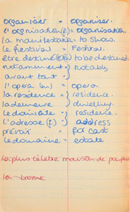 Lot #80  Princess Diana's French Lesson Book With Extensive Handwriting - Image 19
