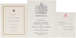 Lot #82  Princess Diana and Prince Charles Wedding Cake and Royal Wedding Service Books - Image 3