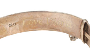 Lot #100  Princess Diana's Personally-Gifted Silver Bangle With Signed Photograph - Image 4