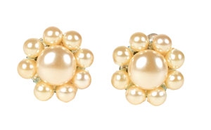 Lot #109  Princess Diana Personally-Owned and -Worn Pearl Earrings - Image 1