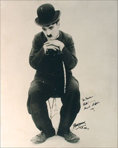 Lot #7086 Charlie Chaplin Oversized Signed