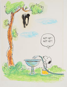 Lot #7066 Charles Schulz Hand-Drawn and -Colored Sketch - Image 1