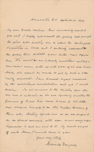Lot #7028 Frederick Douglass Autograph Letter