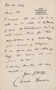 Lot #7037 Charles Darwin Autograph Letter Signed