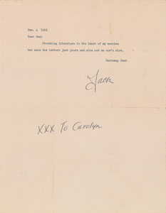 Lot #7070 Jack Kerouac Typed Letter Signed