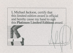 Lot #581 Michael Jackson