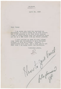Lot #760 Lou Gehrig Typed Letter Signed - Image 1