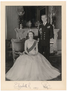 Lot #227  Queen Elizabeth II and Prince Philip