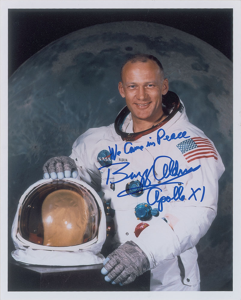 Lot #8339  Buzz Aldrin Signed Photograph