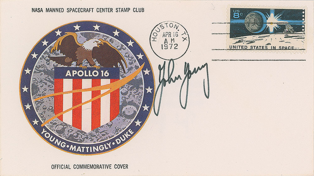 Lot #8425 John Young's Signed Apollo 16 Insurance Cover