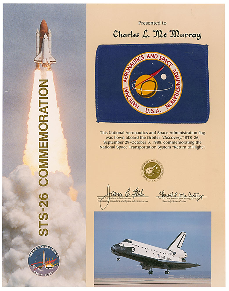 Lot #8514  STS-26 Flown Flag