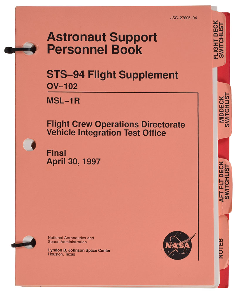 Lot #8522  STS-94 Astronaut Support Personnel Book
