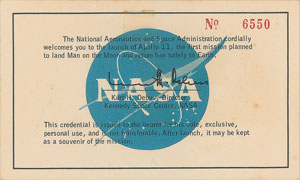 Lot #8330  Apollo 11 Signed Launch Pass - Image 2