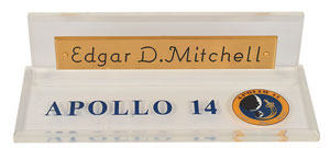 Lot #8393 Edgar Mitchell's Desk Name Plaque - Image 1