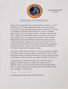 Lot #8393 Edgar Mitchell's Desk Name Plaque - Image 2