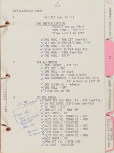 Lot #8402 Dave Scott's Apollo 15 CMS Lunar Orbit-Flown Entry Checklist - Image 7