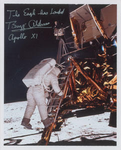Lot #8337  Buzz Aldrin Signed Photograph - Image 1