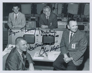 Lot #8256  Mission Control 'First Four' Signed Photograph - Image 1