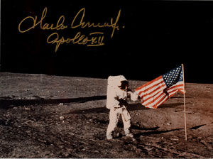 Lot #8357 Alan Bean and Charles Conrad Signed Typescript and Photo Display - Image 3