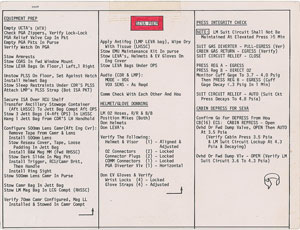 Lot #8073  Apollo 15 Training-Used One-Man Stand-Up EVA Training Cue Card