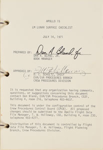 Lot #8074  Apollo 15 Lunar Surface Checklist 'Change B' Manual - Image 2