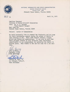Lot #8086  Apollo 16: Young and Duke Typed Letter Signed
