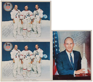 Lot #8087  Apollo 16 Set of (3) Signed Photographs