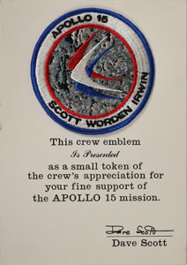 Lot #8076  Apollo 15 Pair of Signed Photographs and Patch - Image 3
