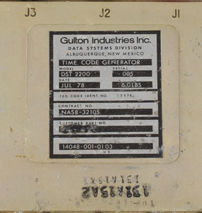 Lot #8474  Shuttle Early Era Time Code Generator - Image 3