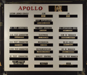 Lot #8322  Apollo 11 Launch Control Center Assignment Board - Image 1