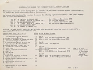 Lot #8065  Apollo 14 Stowage List - Image 2