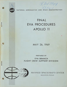 Lot #8011  Apollo 11 Final EVA Procedures Manual
