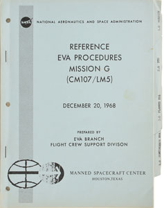 Lot #8012  Apollo 11 EVA Reference Procedures for Mission G Manual