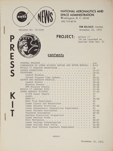 Lot #8099  Apollo 17 Press Kit