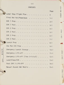 Lot #8100  Apollo 17 LM Lunar Surface Checklist Manual - Image 3