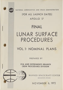 Lot #8101  Apollo 17 LM Final Lunar Surface Procedures Manual - Image 1