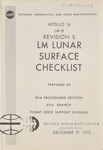 Lot #8066  Apollo 14 LM Lunar Surface Checklist Manual - Image 2